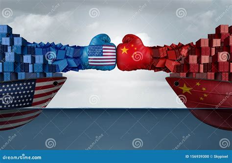 China United States Trade War Stock Illustration Illustration Of Flag