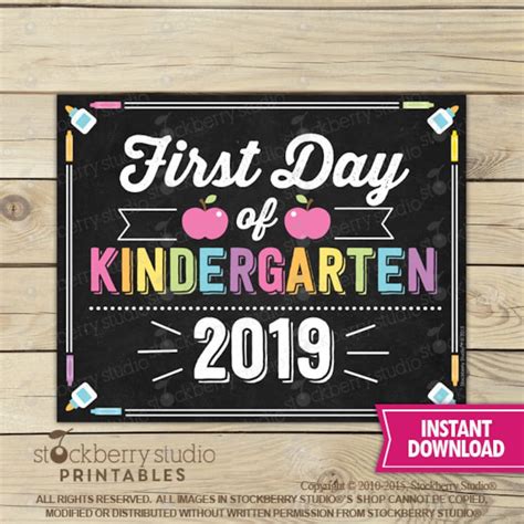 Girl First Day Of Kindergarten Sign 1st Day Of School Etsy