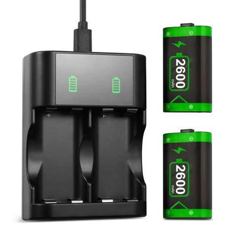 insten 2 pack 2600mah rechargeable battery for xbox series x series s one one s controller