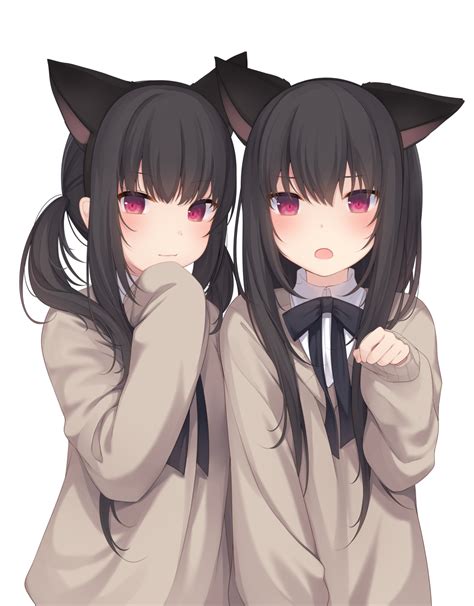 Anime Anime Girls Amashiro Natsuki Cat Girl Cat Ears Animal Ears Dark