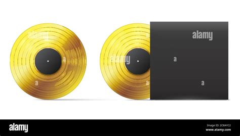 Golden Vinyl Record Realistic Gold Vinyl Disc Successful Audio Record
