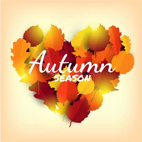 Heart With Autumn Leaves Stock Vector Illustration Of Holiday 15679301