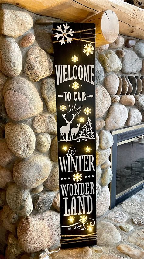 Led Lighted Welcome To Our Winter Wonderland Sign For Front Etsy