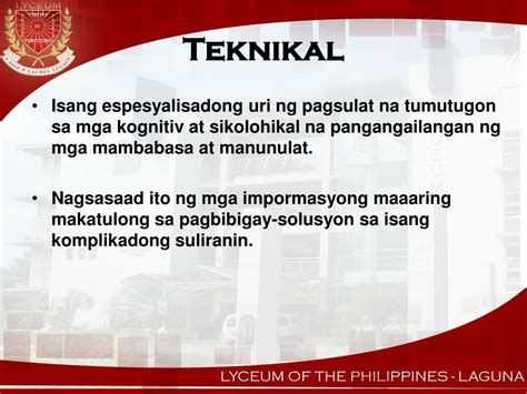 Halimbawa Ng Teknikal Na Pagsulat At Referensyal Na Pagsulat