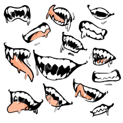 Anime Teeth Study Mouth Study Fang Study Art Reference Poses Concept