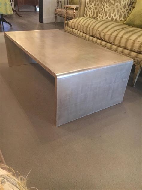 But you do it on a miter so the grain is continuous from the top onto the leg. Waterfall Coffee Table with Silver Leaf Finish in 2020 ...