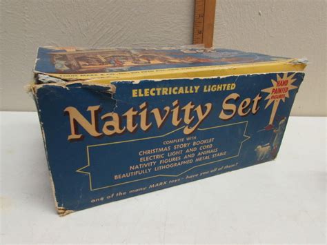 Lot Detail Vintage Nativity Set In Original Box