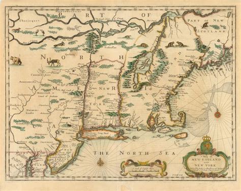 A Map Of New England And New By Speedlamb Ca 1676