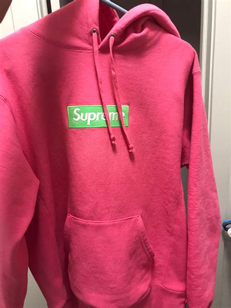 Supreme Supreme Pink And Green Box Logo Hoodie Grailed