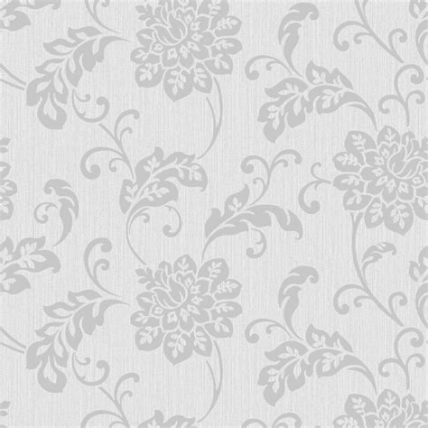 Free Download Floral Textured Wallpaper Fd40629 Silver Cut Price
