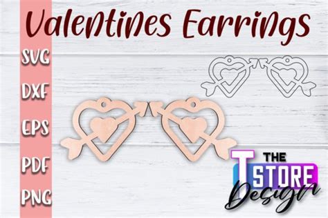 Valentines Earrings Laser Cut Svg Svg Graphic By The T Store Design
