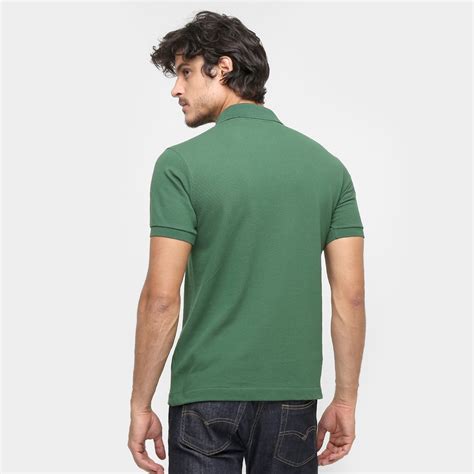 Camisa Polo Lacoste Original Fit Masculina Verde Militar Netshoes