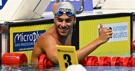Gregorio paltrinieri is an italian competitive swimmer. European swimming championships 2021, Italy in Budapest ...
