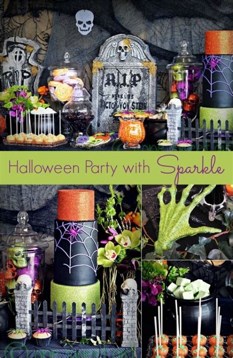 Halloween Party Decorations With Sparkle Spaceships And Laser Beams