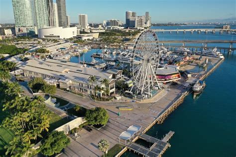 Aerial View Of Bayside Marketplace City Of Miami Marina And Miami