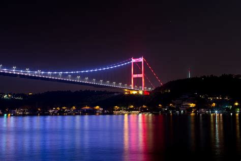 Hd Wallpaper Bosphorus Bridge Istanbul Night City Lights