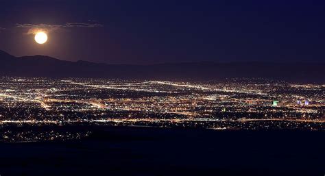 An Aerial Nighttime Shot Of The Albuquerque Skyline Looking Southeast