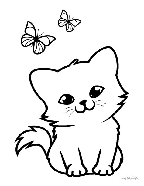 Cute Kitten Coloring Pages For Kids