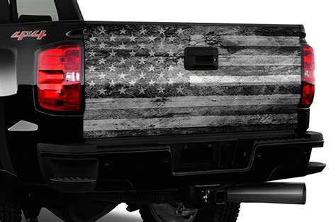 Black And White Distressed American Flag Truck Tailgate Wrap Etsy