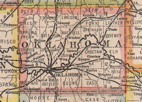 Oklahoma County Oklahoma 1922 Map Oklahoma City