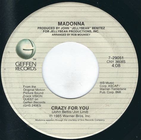 Madonna Crazy For You 1985 Specialty Pressing Vinyl Discogs