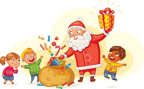 Santa Claus Brings Ts To Children Stock Illustration Download