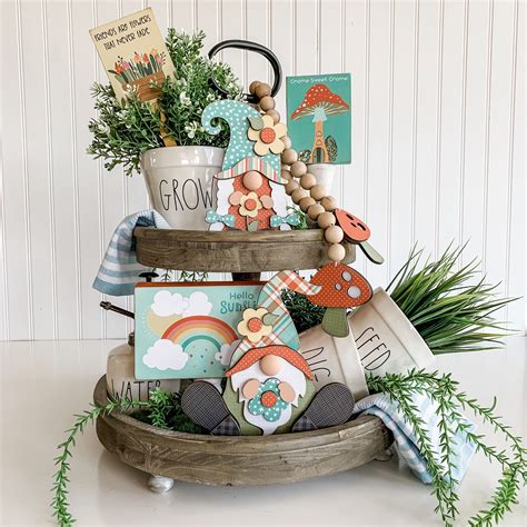 Turn old cake pans into a pretty display piece for your countertop. Our spring gnome DIY tiered tray kit comes with the wood pieces and paper to create this fun and ...
