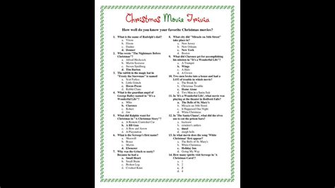 Free printable christmas trivia questions and answers printable. christmas trivia questions and answers printable - YouTube