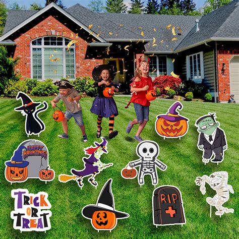 Decorx Halloween Outdoor Decorations 10 Pcs Yard Stake Signs Spooky