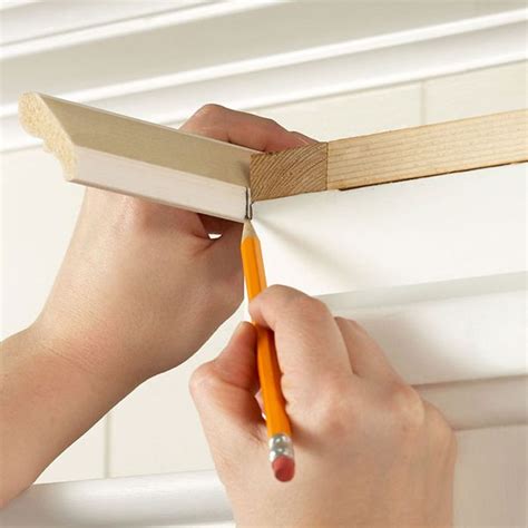 Cut crown molding for kitchen cabinets cutting crown molding for topping kitchen cabinets tends to be easier than cutting it for walls, because, unlike most walls, the square angles on cabinets actually are square. Install Kitchen Cabinet Crown Moulding | Kitchen cabinet crown molding, Cabinet molding, Kitchen ...