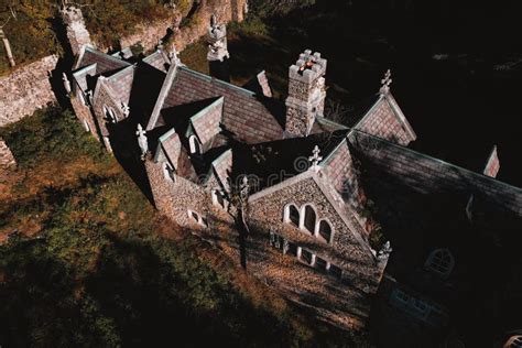 Luchtmacht Van Verlaten Gothische Revival Castle Catskills Bergen New