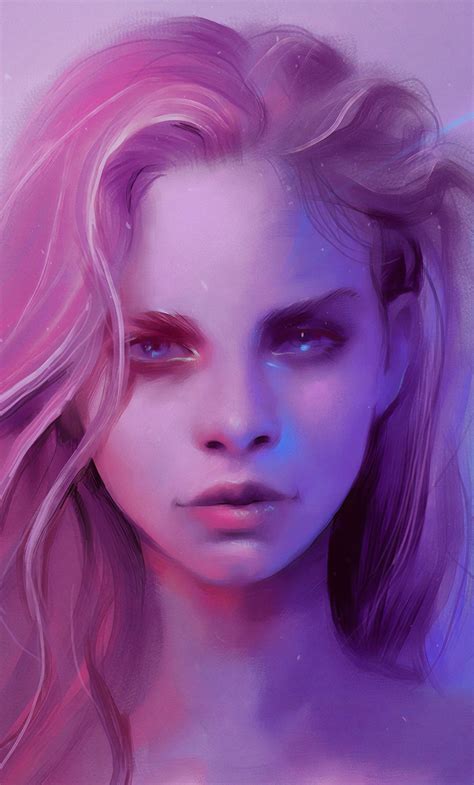 1280x2120 Pink Girl Portrait Art 4k Iphone 6 Hd 4k Wallpapers Images