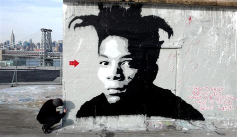 Jef Aerosol In Nyc New Basquiat Stencil The First Icon Of His Visit