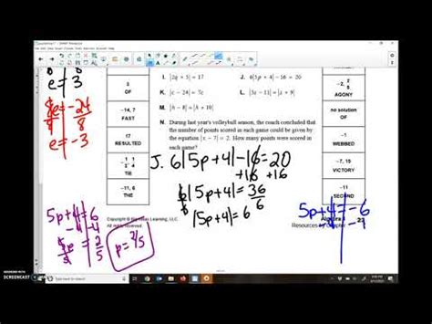 Write the letter of each answer in the box containing the exercise number. 1.4 Puzzle Time - YouTube