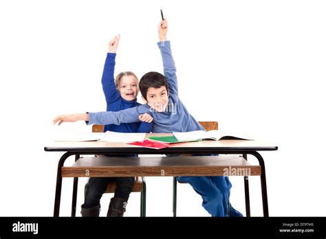 Classroom Raising Hands Cut Out Stock Images And Pictures Alamy
