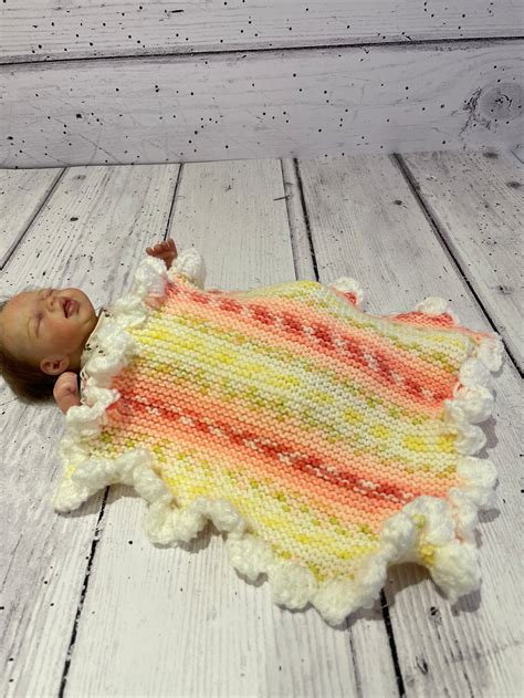Tiny Baby Reborn Dolls Miniature Blanket Knitted Blanket With Etsy