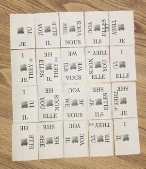 French Subject Pronouns Matching Squares Puzzle Activity TPT
