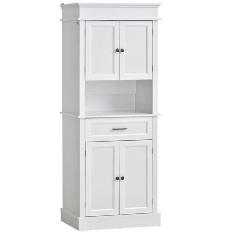 Homcom Traditional Freestanding Kitchen Pantry Cabinet Cupboard With