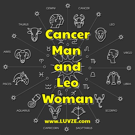These two are neighbors on the zodiac wheel, and depending on the degree of their sun, they share many of the same cosmic energies. Cancer Man and Leo Woman - Luvze
