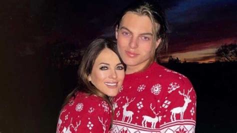 Elizabeth Hurley And Lookalike Son Damian Twin In Matching Christmas
