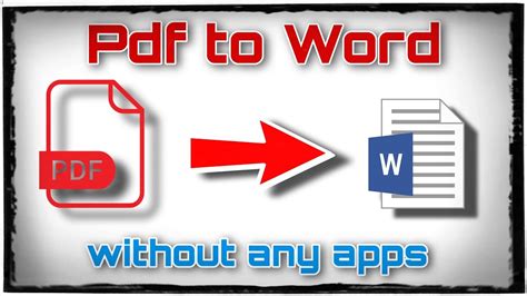 How To Convert Pdf To Word File Without Any Software Youtube
