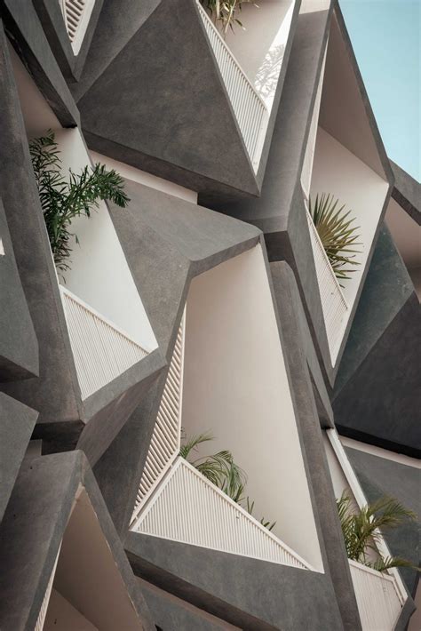 A Jumble Of Unique Balcony Shapes Cover This Building S Exterior Architecture Collection