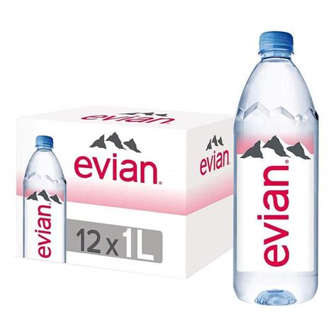Evian Natural Mineral Water Plastic Bottles 12x1l Bevarabia
