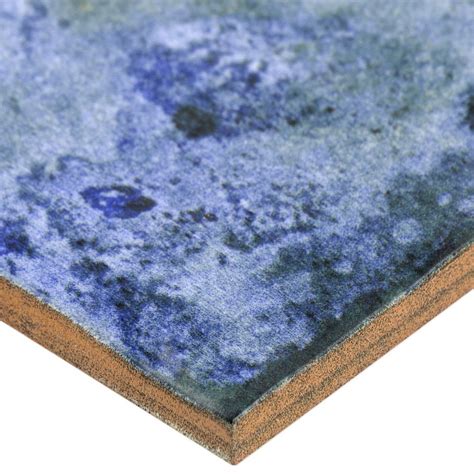 Angela Harris Dunmore Blu 8x8 Matte Blue Ceramic Floor Tile Ceramic