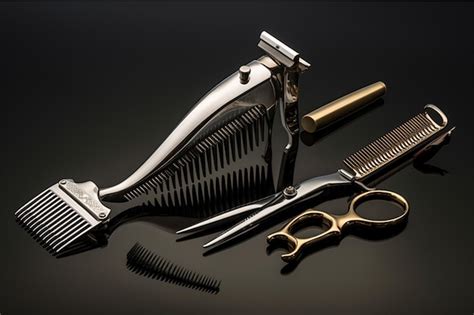 Premium Ai Image Hair Clipper Scissors And Comb