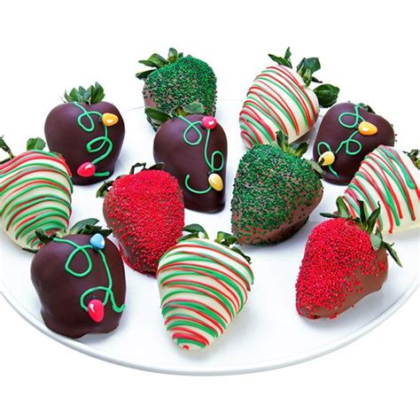 Christmas Lights Chocolate Covered Strawberries Chocolate Covered