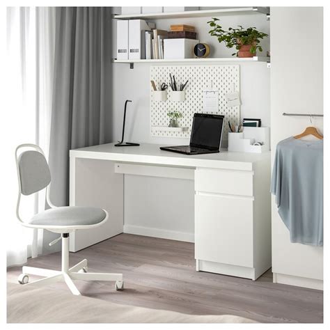 Homfa desk with 2 drawers 100 x 50 x 77 cm (w x d x h) computer desk dressing table without mirror office table wood and oak nordic design modern white 4.5 out of 5 stars 303. MALM Schreibtisch - weiß - IKEA Österreich