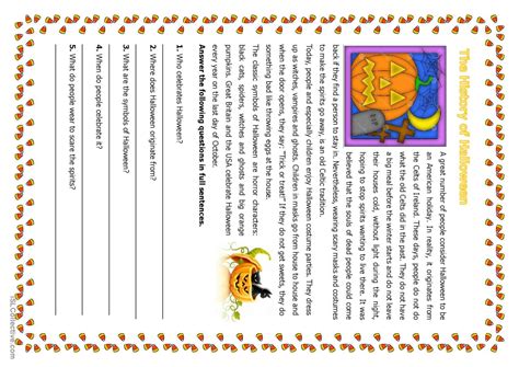 The History Of Halloween Reading For English Esl Worksheets Pdf Doc