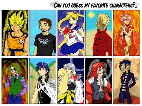Can You Guess My Favorite Characters By Chitanzer On Deviantart