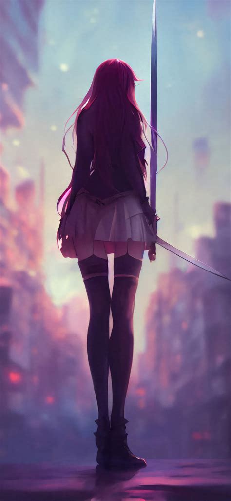 1125x2436 Anime Girl With Swords Iphone Xsiphone 10iphone X Hd 4k